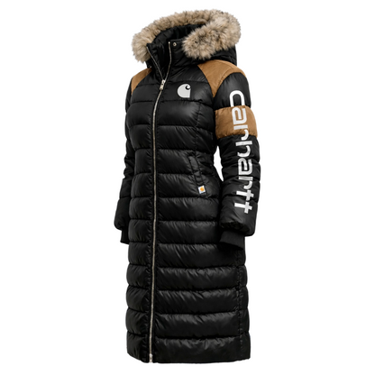 🔥𝗖𝗹𝗲𝗮𝗿𝗮𝗻𝗰𝗲 𝗦𝗮𝗹𝗲🌟Retro Women's Color Block Patchwork Fur Collar Stand Collar Long Hooded Coat