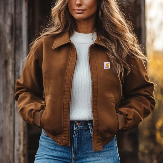 🔥𝗖𝗹𝗲𝗮𝗿𝗮𝗻𝗰𝗲 𝗦𝗮𝗹𝗲🌟Women's Vintage Workwear Lapel Collar Jacket