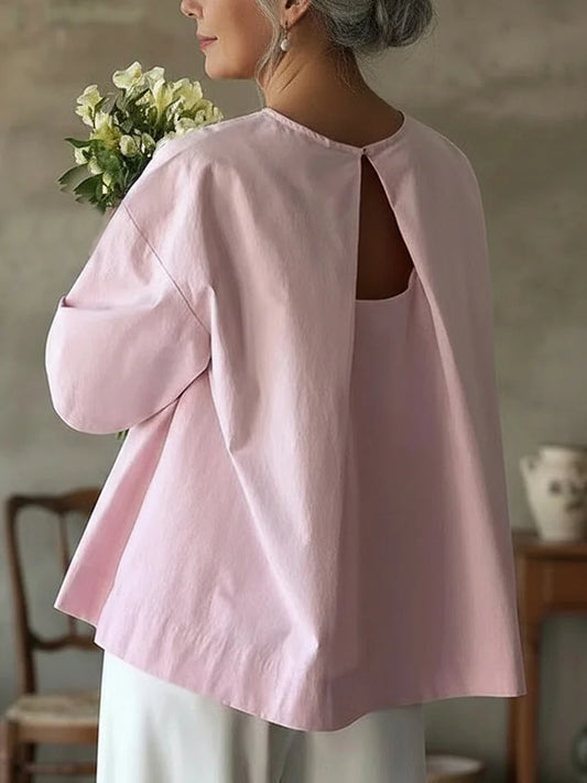 🔥Summer Arrivals🌟Elegant Backless Design 100% Cotton Shirt Top