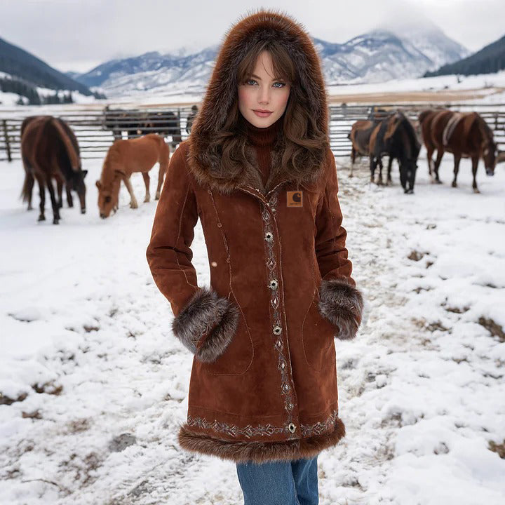 🔥𝗖𝗹𝗲𝗮𝗿𝗮𝗻𝗰𝗲 𝗦𝗮𝗹𝗲🌟Winter Wonderland Hooded Coat with Fur Trim