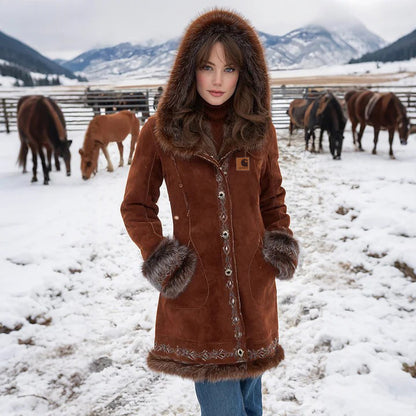 🔥𝗖𝗹𝗲𝗮𝗿𝗮𝗻𝗰𝗲 𝗦𝗮𝗹𝗲🌟Winter Wonderland Hooded Coat with Fur Trim