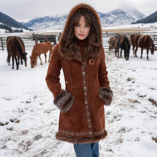 🔥𝗖𝗹𝗲𝗮𝗿𝗮𝗻𝗰𝗲 𝗦𝗮𝗹𝗲🌟Winter Wonderland Hooded Coat with Fur Trim