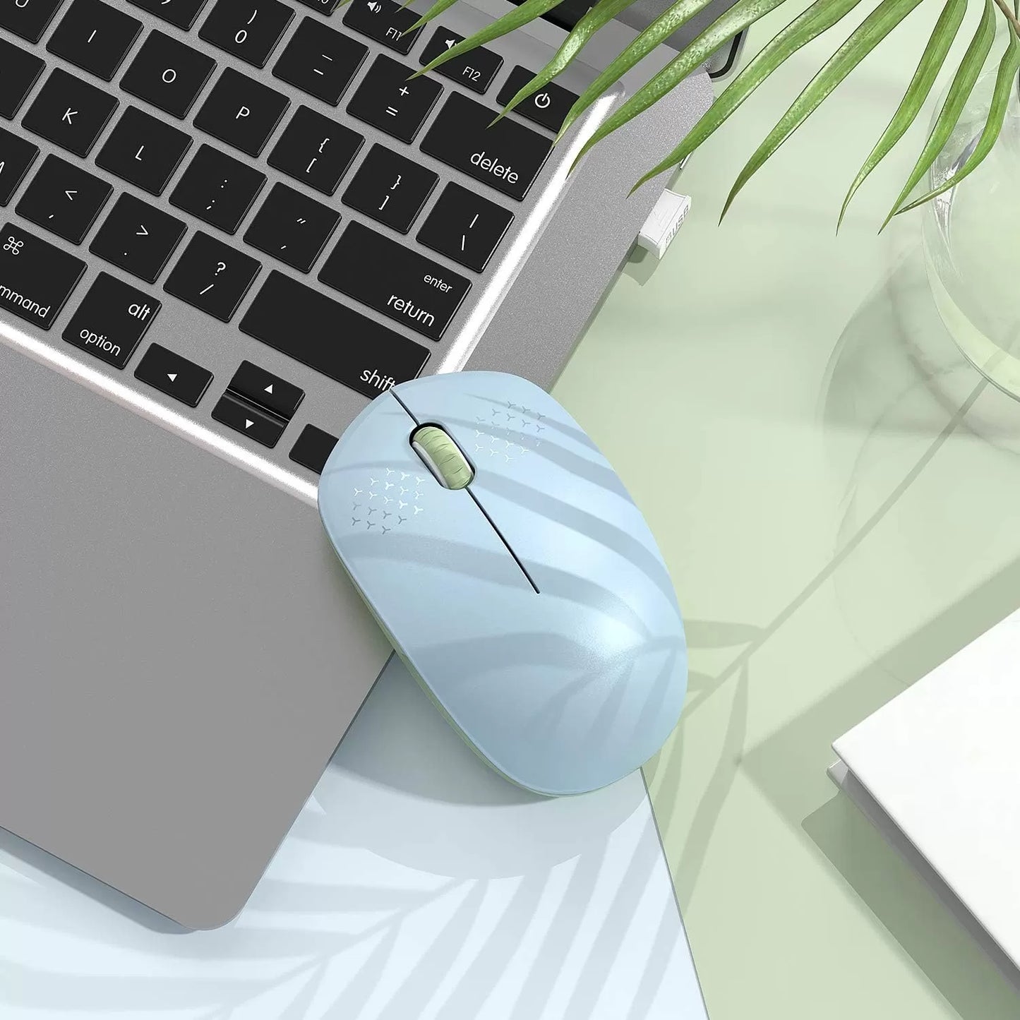 seenda Wireless Mouse, 2.4G Noiseless Mouse with USB Receiver - Portable Computer Mice for PC, Tablet, Laptop with Windows System - Mint Green