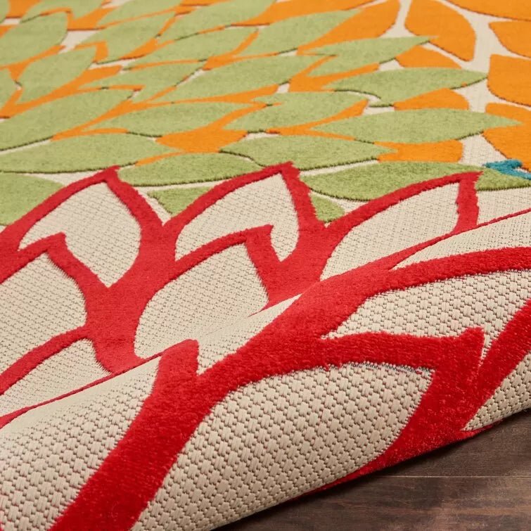 Miraloma Green/Red/Orange Indoor/Outdoor Rug