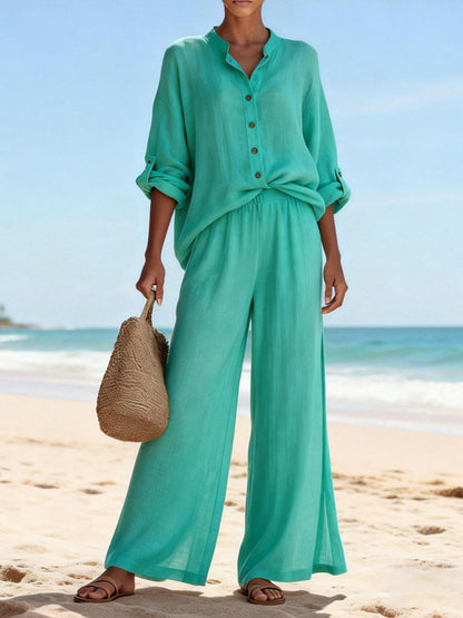 🔥Summer Arrivals🌟Casual And Cozy Minimalist Linen Two-piece Set