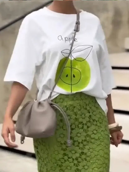 🔥Summer Arrivals🌟Women's Fashionable Apple Print T-shirt