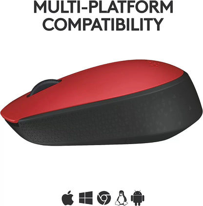 Logitech M170 Wireless Mouse for PC, Mac, Laptop, 2.4 GHz with USB Mini Receiver, Optical Tracking, 12-Months Battery Life, Ambidextrous - Blue Grey