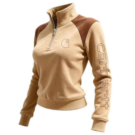 🔥𝗖𝗹𝗲𝗮𝗿𝗮𝗻𝗰𝗲 𝗦𝗮𝗹𝗲🌟Women's Retro Western Style Contrast Panel Stand Collar Sweatshirt