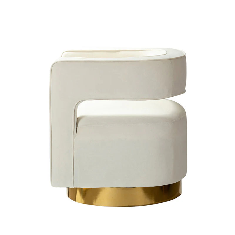 Agata Velvet Swivel Barrel Armchair