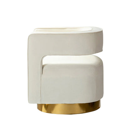 Agata Velvet Swivel Barrel Armchair