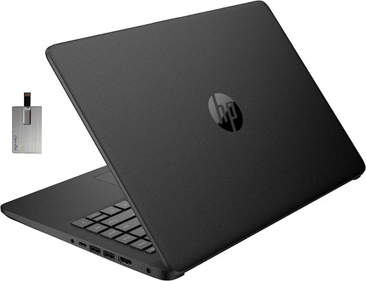 HP  Stream 14" HD BrightView Laptop, Intel Celeron N4120, 16GB RAM, 64GB SSD, Intel HD Graphics, 720p Webcam, 1 Year Office 365, Gold, Win 11, 32GB Snowbell USB Card
