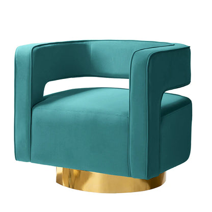 Agata Velvet Swivel Barrel Armchair