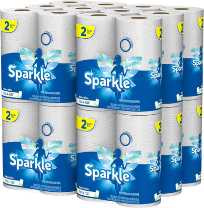 Sparkle Pick-A-Size Paper Towels, 6 Double Rolls (660 Sheets Total) - Strong 2-Ply Towels for Kitchen Cleanup and Everyday Messes