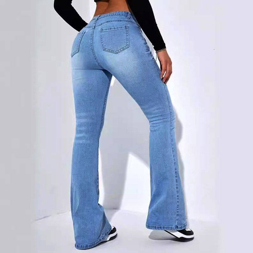 🔥𝗖𝗹𝗲𝗮𝗿𝗮𝗻𝗰𝗲 𝗦𝗮𝗹𝗲🌟Women's High-waisted Slim-fit Flared Jeans