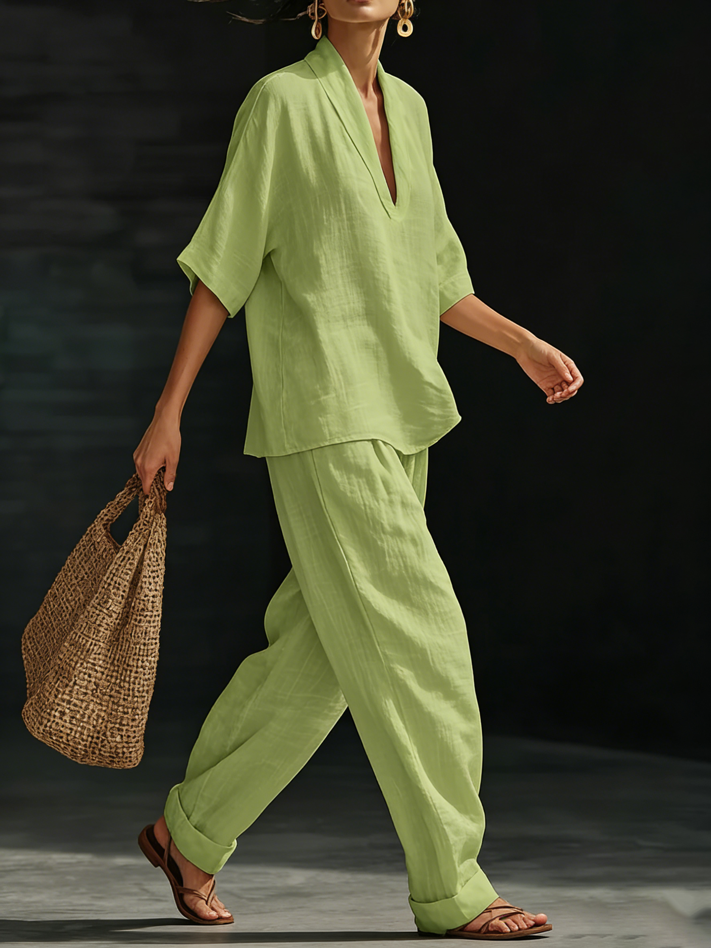 🔥Summer Arrivals🌟Casual And Cozy Minimalist Linen Two-piece Set