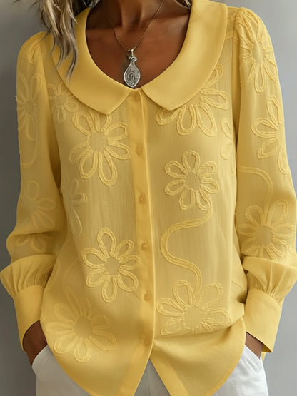 🔥Summer Arrivals🌟Vintage Peter Pan Collar Embroidered Floral Shirt