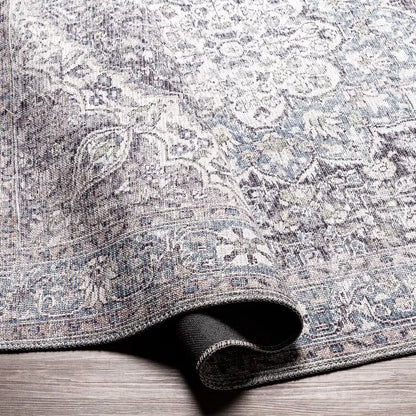 Bria Machine Washable Oriental Dusty Sage/Olive Area Rug