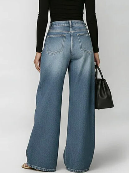 🔥Summer Arrivals🌟Women's New High-waisted Casual Loose Wide-leg Jeans
