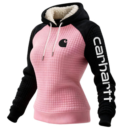 🔥𝗖𝗹𝗲𝗮𝗿𝗮𝗻𝗰𝗲 𝗦𝗮𝗹𝗲🌟Women's Retro Western Waffle Colorblock Suede Hoodie