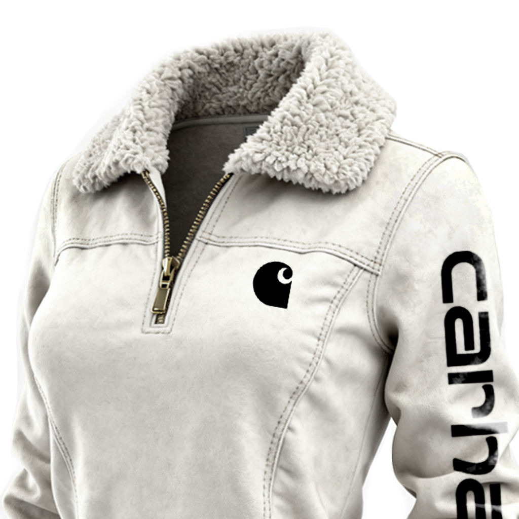 🔥𝗖𝗹𝗲𝗮𝗿𝗮𝗻𝗰𝗲 𝗦𝗮𝗹𝗲🌟Women's Winter Sweatshirt Jacket With Faux Fur Collar And Vertical Logo Sleeve Design