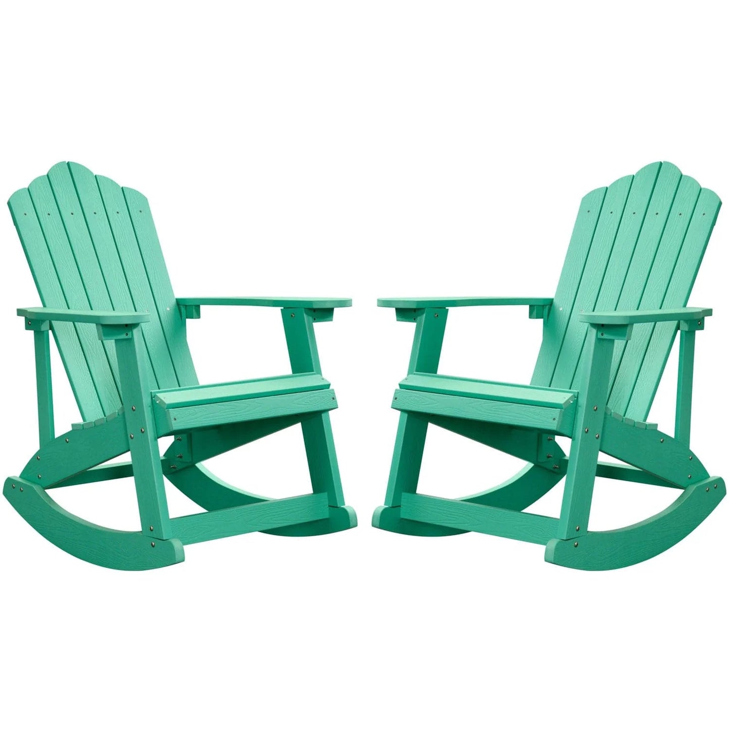 Ovios  Rocking Adirondack Chair 2-Piece Waterproof Plastic Frame