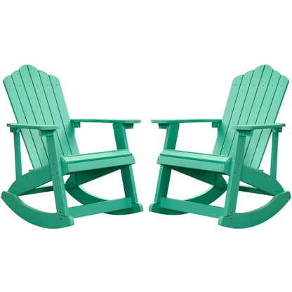 Ovios  Rocking Adirondack Chair 2-Piece Waterproof Plastic Frame
