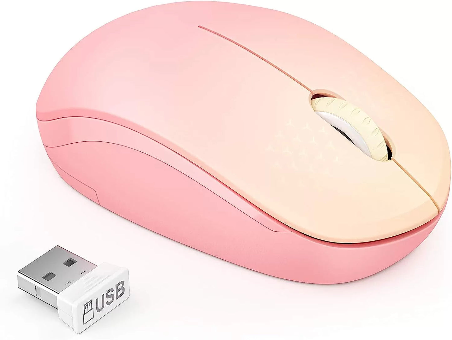 seenda Wireless Mouse, 2.4G Noiseless Mouse with USB Receiver - Portable Computer Mice for PC, Tablet, Laptop with Windows System - Mint Green