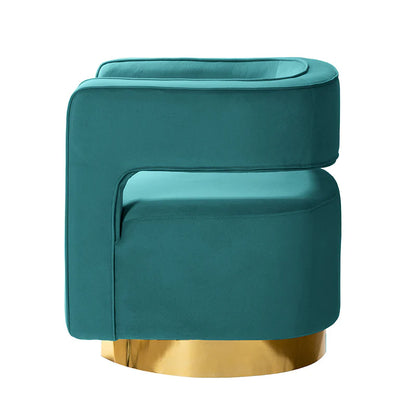 Agata Velvet Swivel Barrel Armchair
