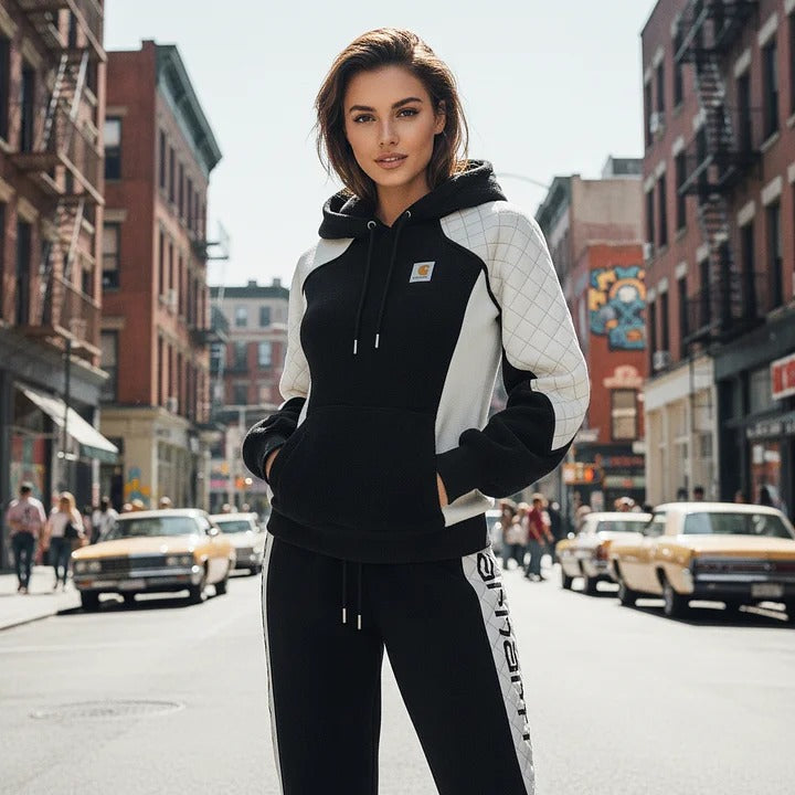 🔥𝗖𝗹𝗲𝗮𝗿𝗮𝗻𝗰𝗲 𝗦𝗮𝗹𝗲🌟Ladies' Black And White Diamond-pattern Patchwork Suit