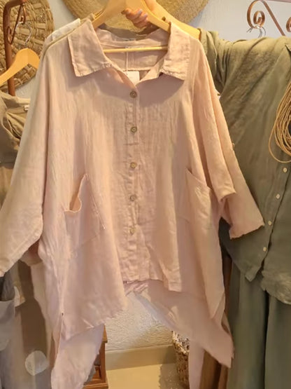 🔥Summer Arrivals🌟Women's Casual Cotton And Linen Shirt