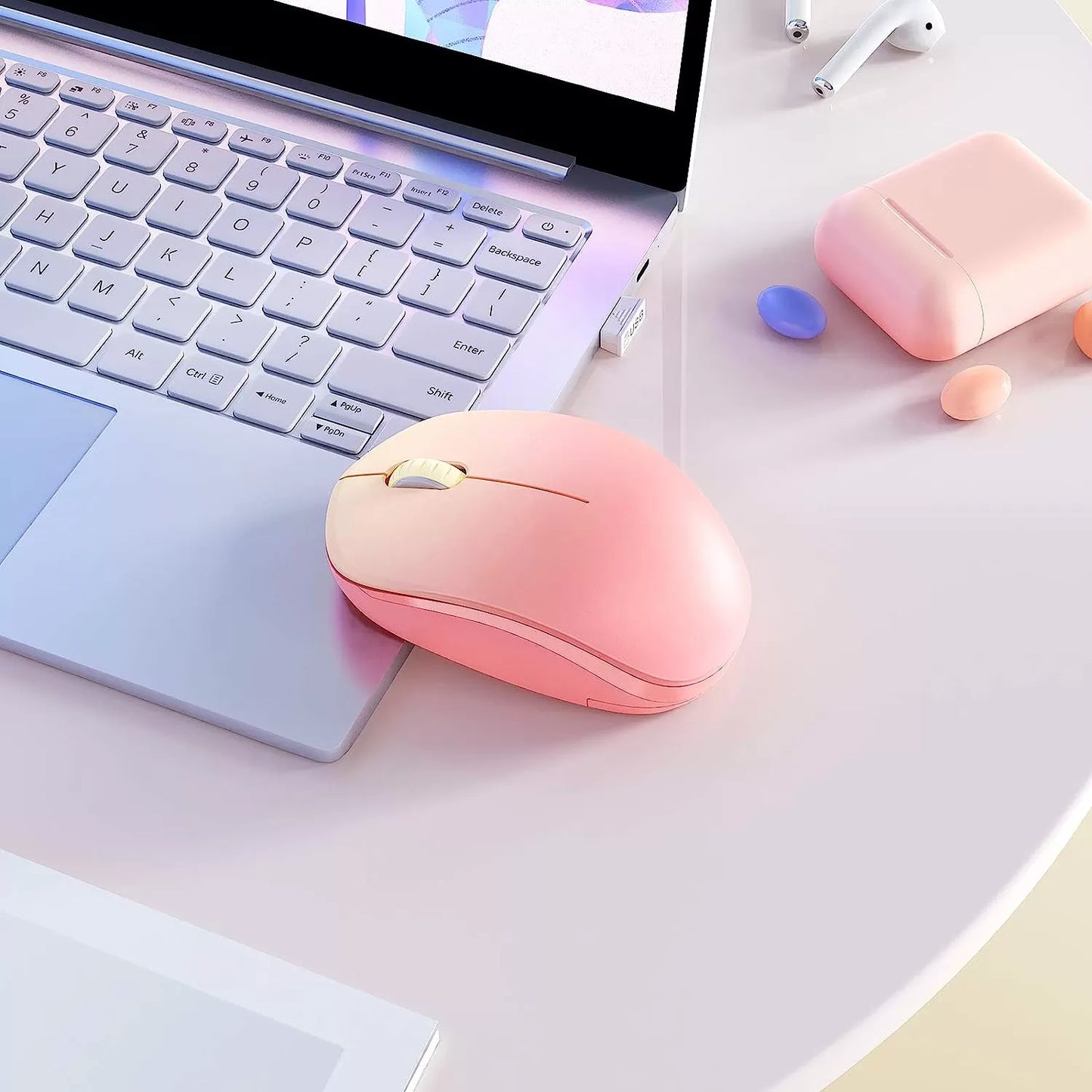 seenda Wireless Mouse, 2.4G Noiseless Mouse with USB Receiver - Portable Computer Mice for PC, Tablet, Laptop with Windows System - Mint Green