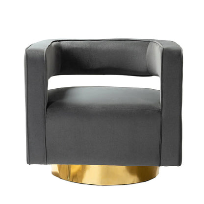 Agata Velvet Swivel Barrel Armchair