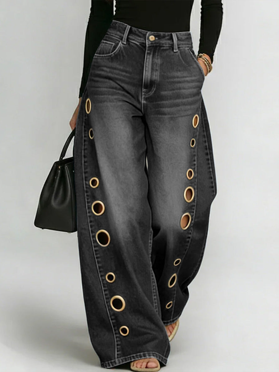 🔥Summer Arrivals🌟Women's New High-waisted Casual Loose Wide-leg Jeans