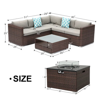 Sabine 5 - Person Outdoor Seating Group with Cushions