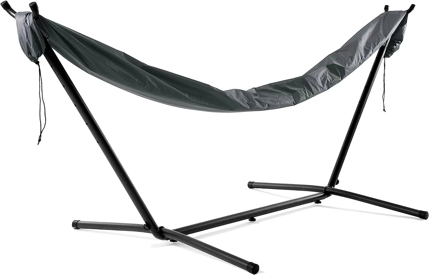 Double Cotton Hammock with Space Saving Steel Stand, Tropical (450 lb Capacity - Premium Carry Bag Included)