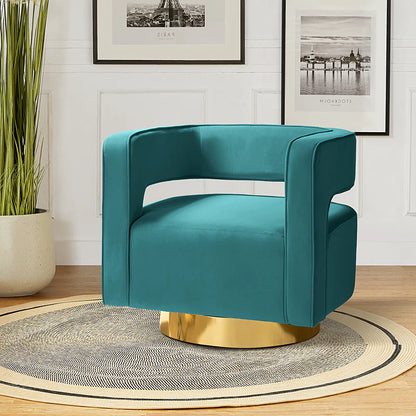Agata Velvet Swivel Barrel Armchair