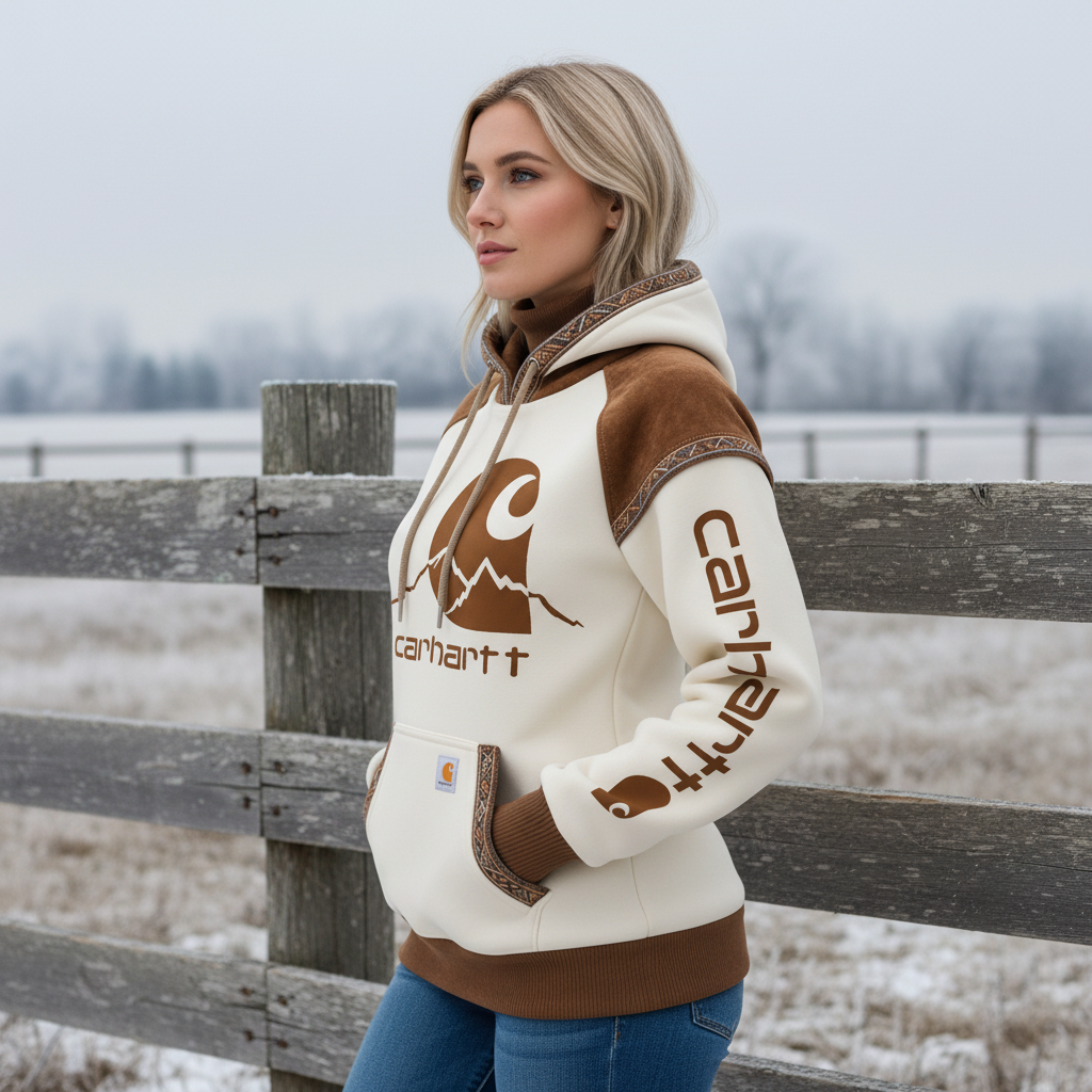 🔥𝗖𝗹𝗲𝗮𝗿𝗮𝗻𝗰𝗲 𝗦𝗮𝗹𝗲🌟Women's Retro Ethnic Style Stand Collar Hooded Sweatshirt set