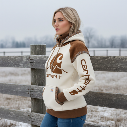 🔥𝗖𝗹𝗲𝗮𝗿𝗮𝗻𝗰𝗲 𝗦𝗮𝗹𝗲🌟Women's Retro Ethnic Style Stand Collar Hooded Sweatshirt set