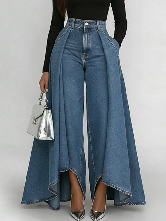 🔥Summer Arrivals🌟Women's High-waisted Casual Loose-fitting Wide-leg Jeans