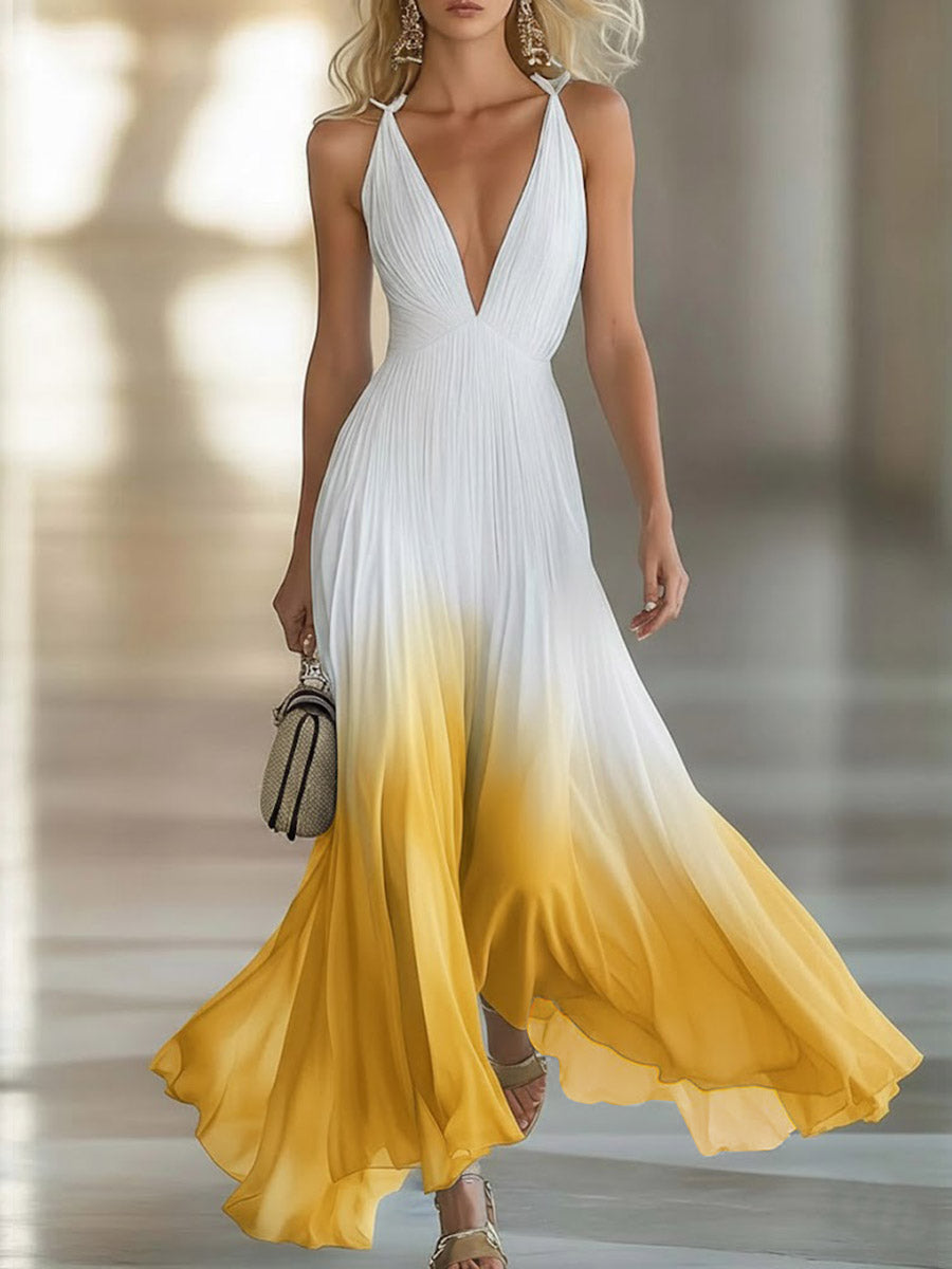 🔥Summer Arrivals🌟Women's V-neck Sleeveless Casual Loose Chiffon Camisole Dress