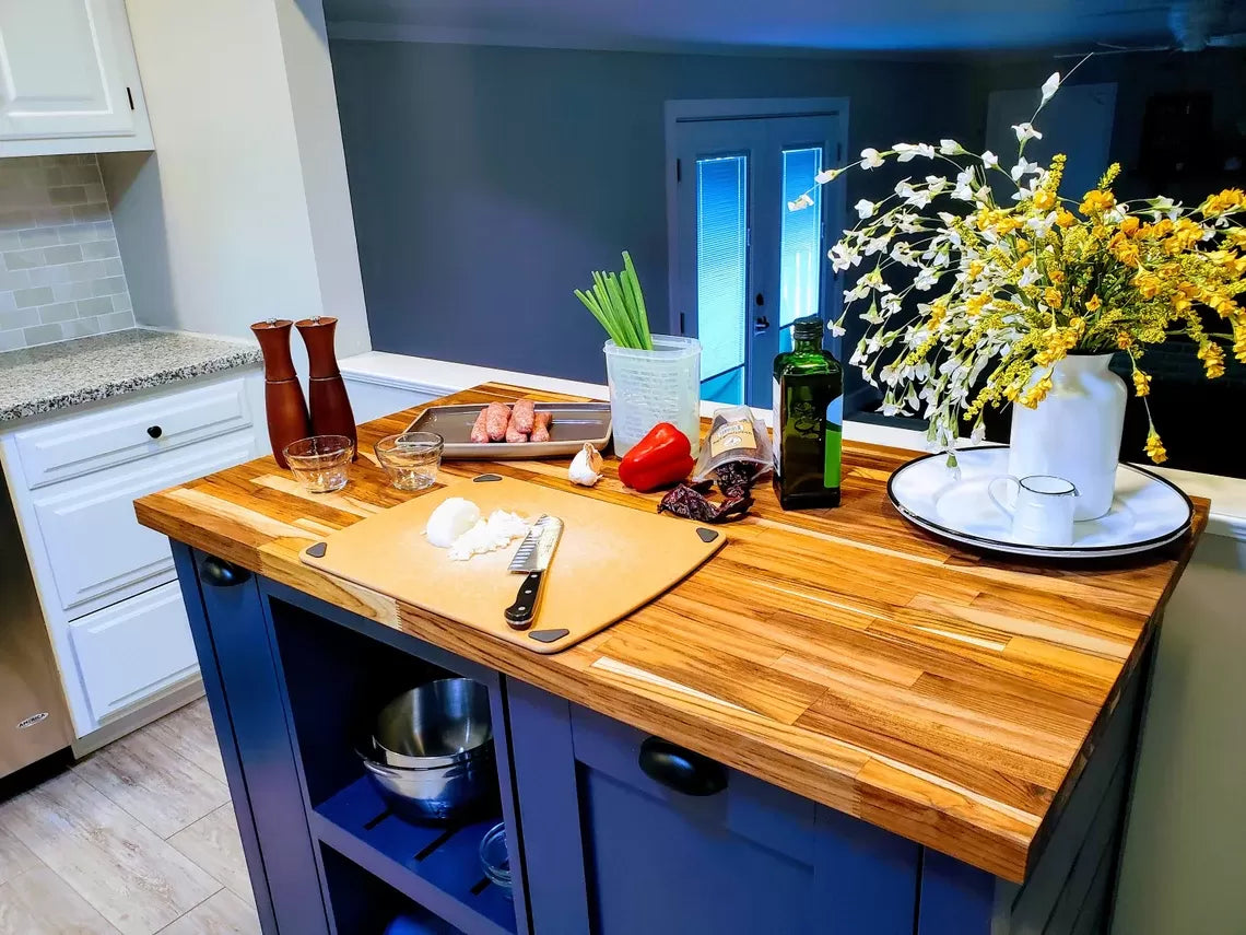 Kitchen Island, Butcher Block Kitchen Island w/Option for Seating, Food Prep, Spice Rack "Berdel"🔥Free Shipping🔥