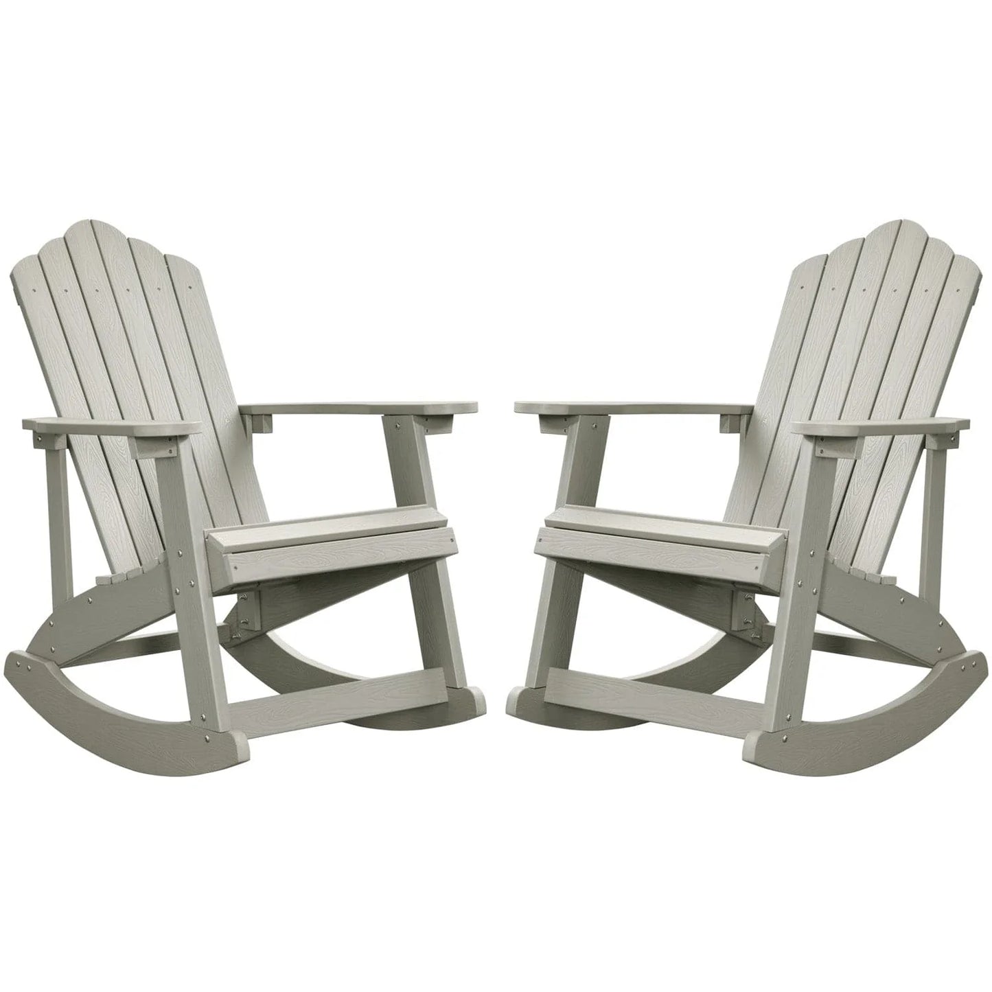 Ovios  Rocking Adirondack Chair 2-Piece Waterproof Plastic Frame