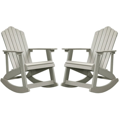 Ovios  Rocking Adirondack Chair 2-Piece Waterproof Plastic Frame