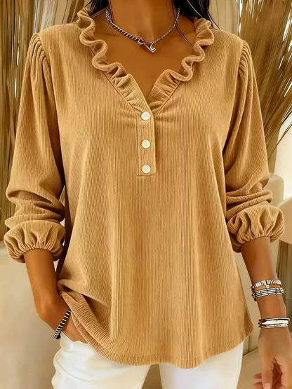🔥Summer Arrivals🌟Women's Solid Color Crew Neck Long Sleeve Casual Loose Knit Pullover