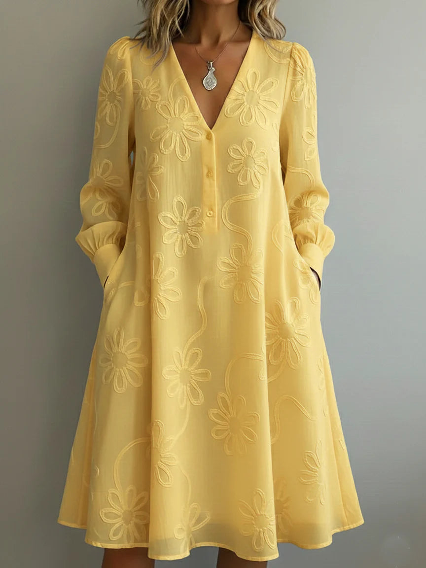🔥Summer Arrivals🌟Vintage Elegant V-neck Floral Embroidery Dress