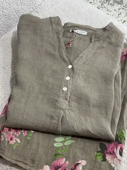 🔥Summer Arrivals🌟Women's  Casual Cotton And Linen Shirt