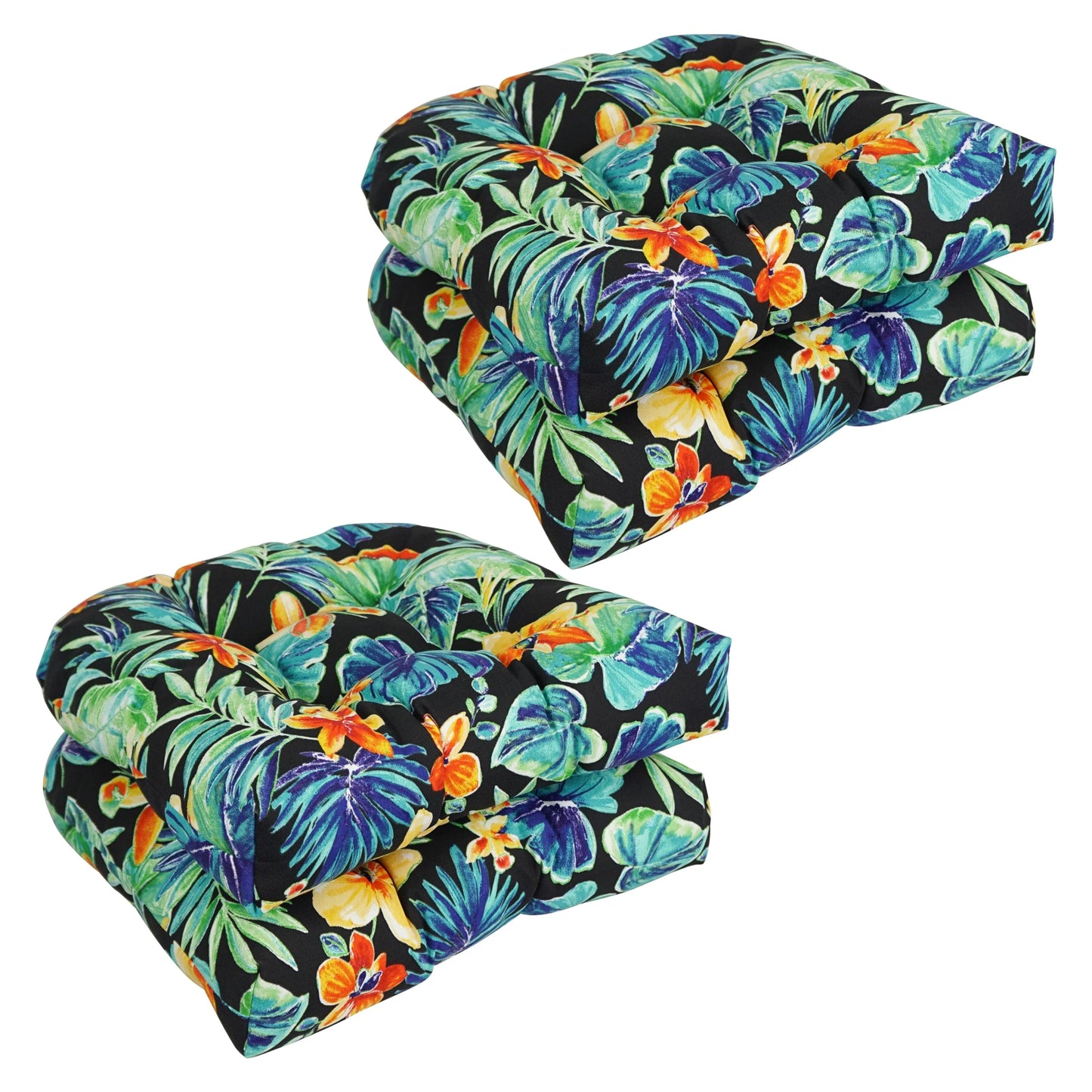 19-inch Rounded Back Indoor/Outdoor Chair Cushions (Set of 4) - 19" x 19"