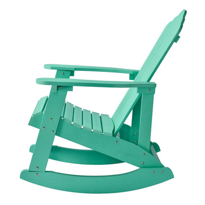 Ovios  Rocking Adirondack Chair 2-Piece Waterproof Plastic Frame