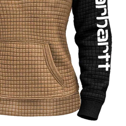 🔥𝗖𝗹𝗲𝗮𝗿𝗮𝗻𝗰𝗲 𝗦𝗮𝗹𝗲🌟Women's Vintage Embroidered Quilted Waffle Raglan Sleeve Contrast Quarter-Zip Henley Sweatshirt