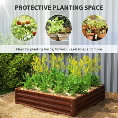 Outsunny Raised Garden Bed Box with Weatherized Steel Frame for Vegetables, Flowers, Plants and Herbs